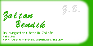 zoltan bendik business card